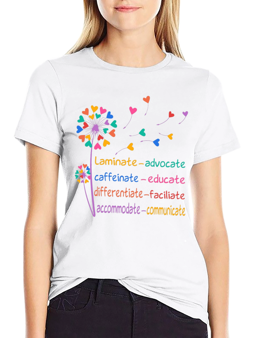 Inspirational Teacher Dandelion Heart T-Shirt
