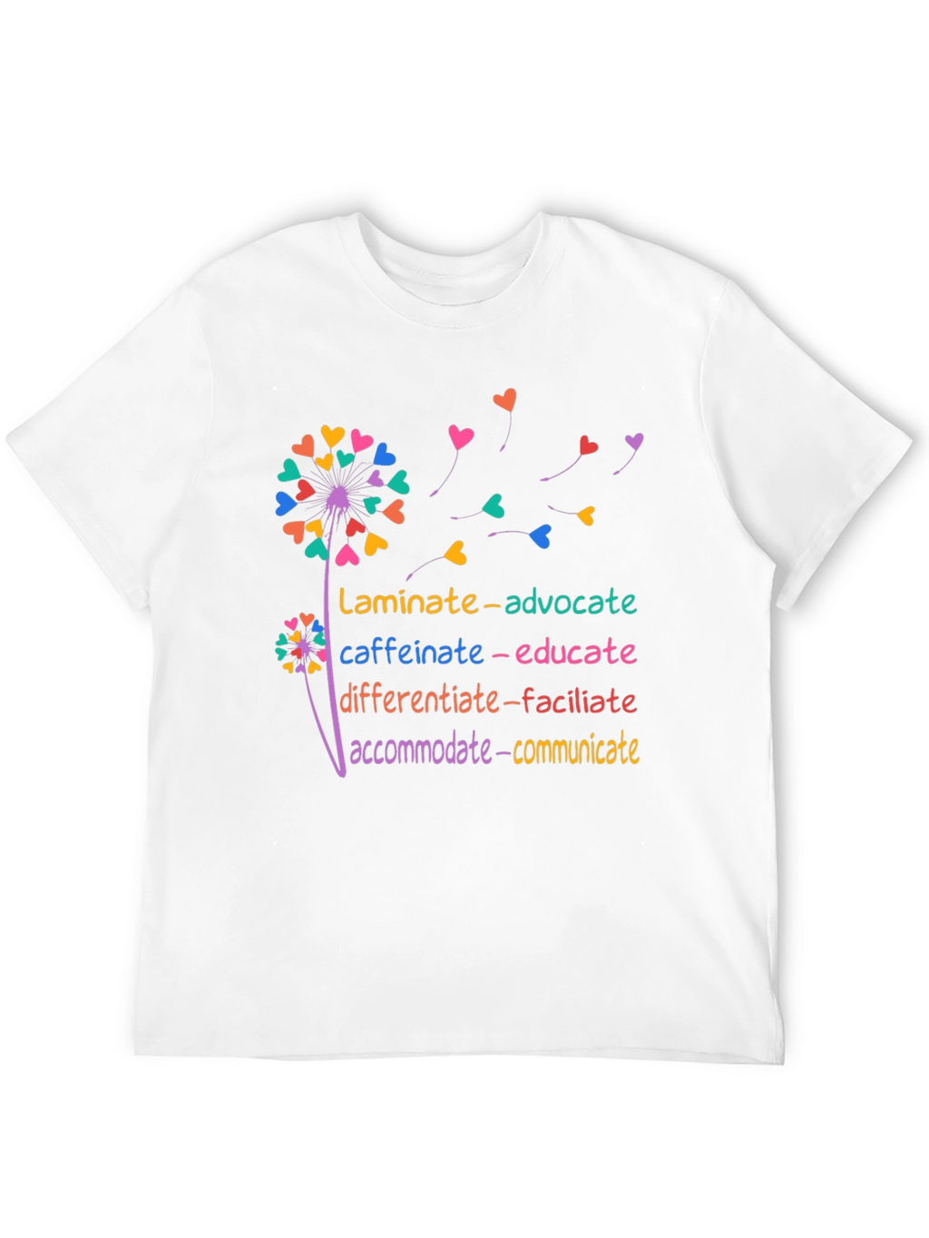 Inspirational Teacher Dandelion Heart T-Shirt