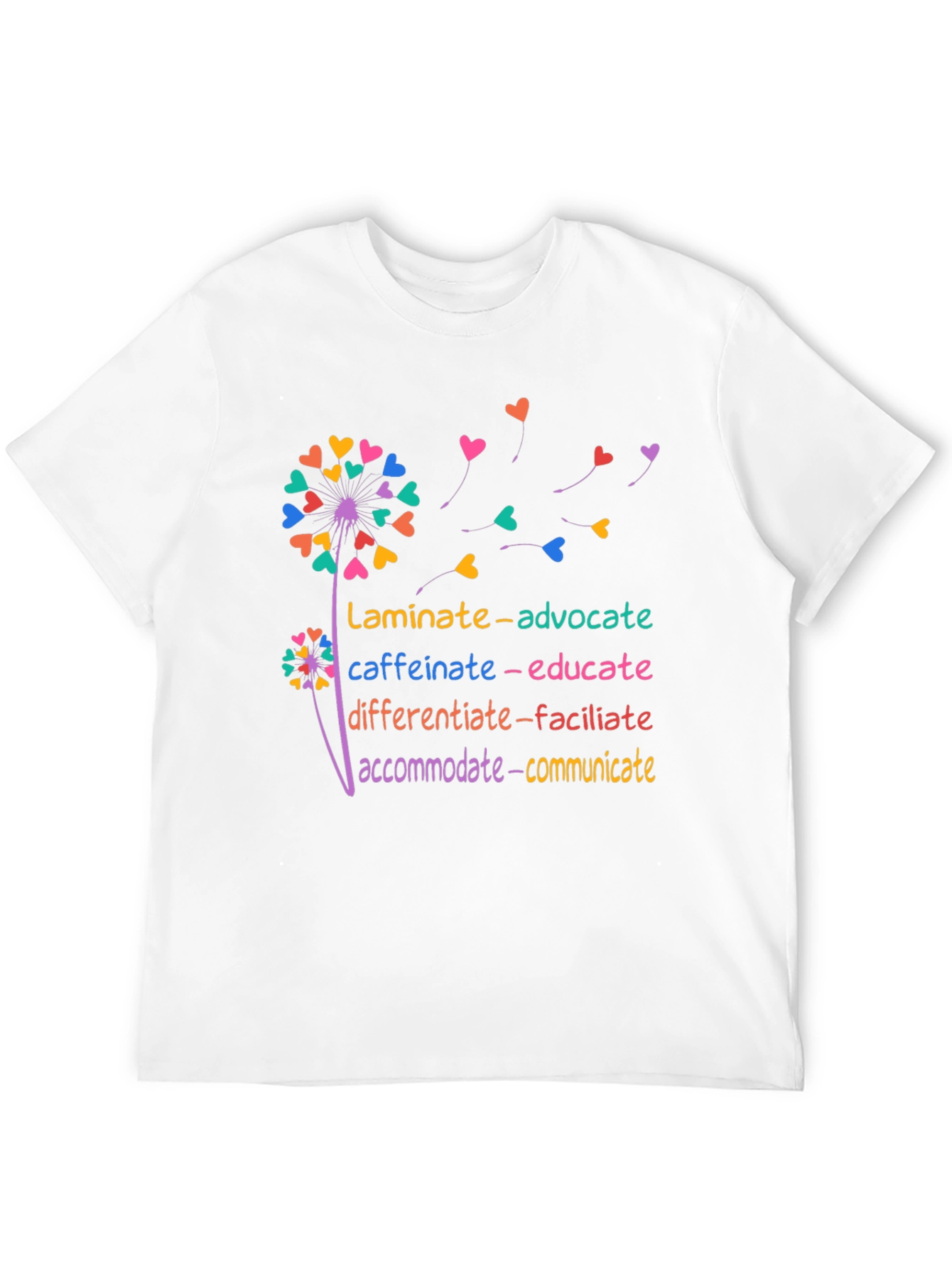 Inspirational Teacher Dandelion Heart T-Shirt