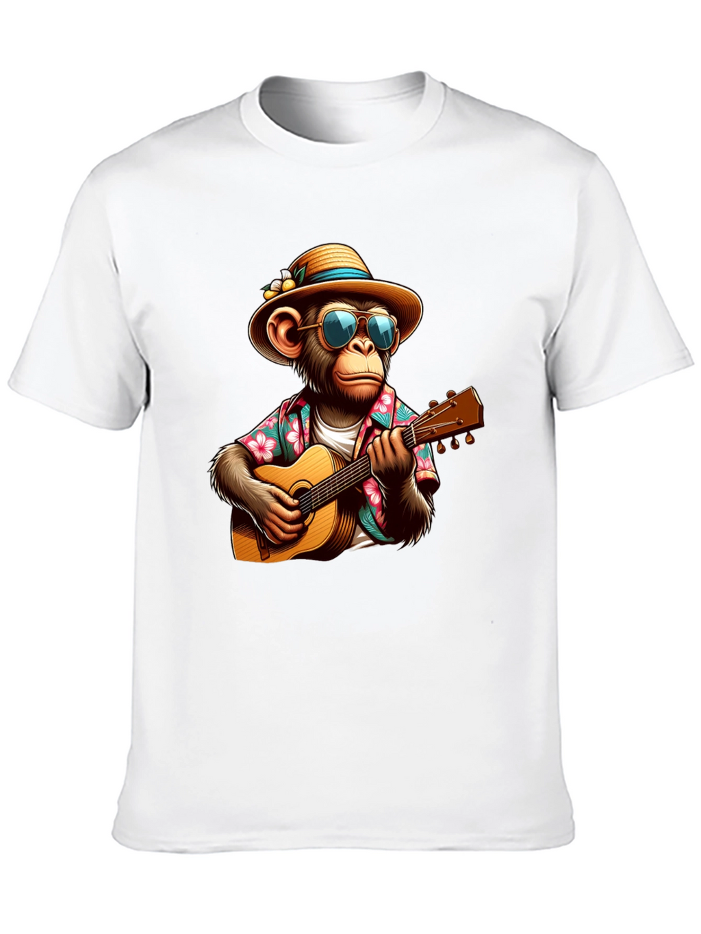 Monkey Guitarist Graphic Tee - Casual & Fun