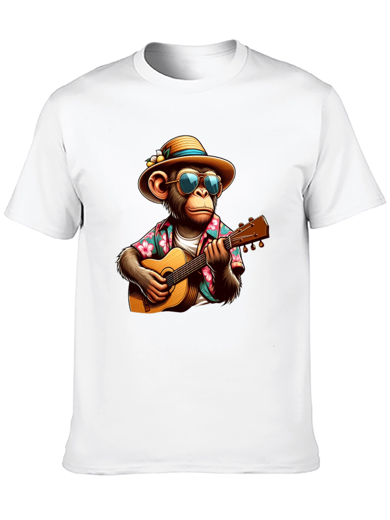 Monkey Guitarist Graphic Tee - Casual & Fun