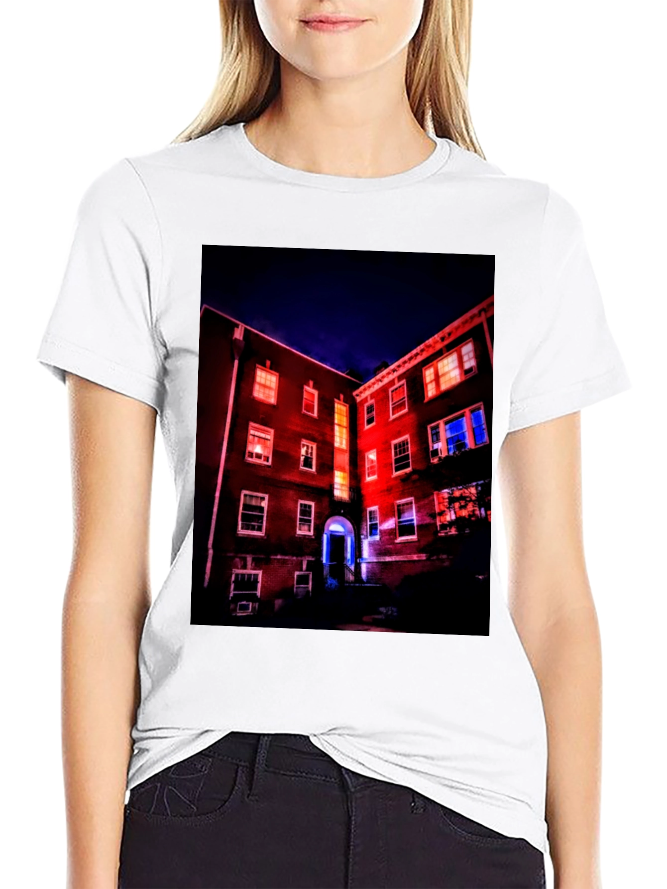 Illuminated Building Graphic Tee
