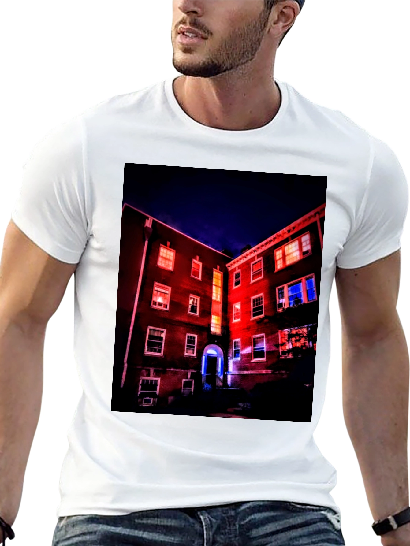 Illuminated Building Graphic Tee