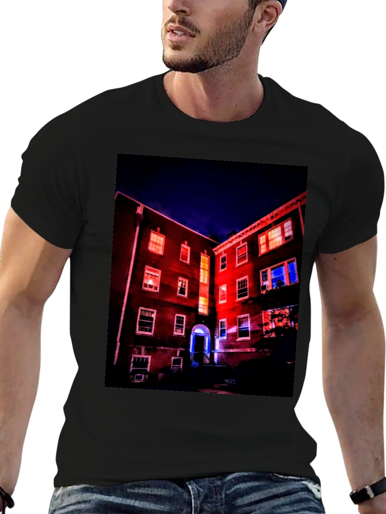 Illuminated Building Graphic Tee