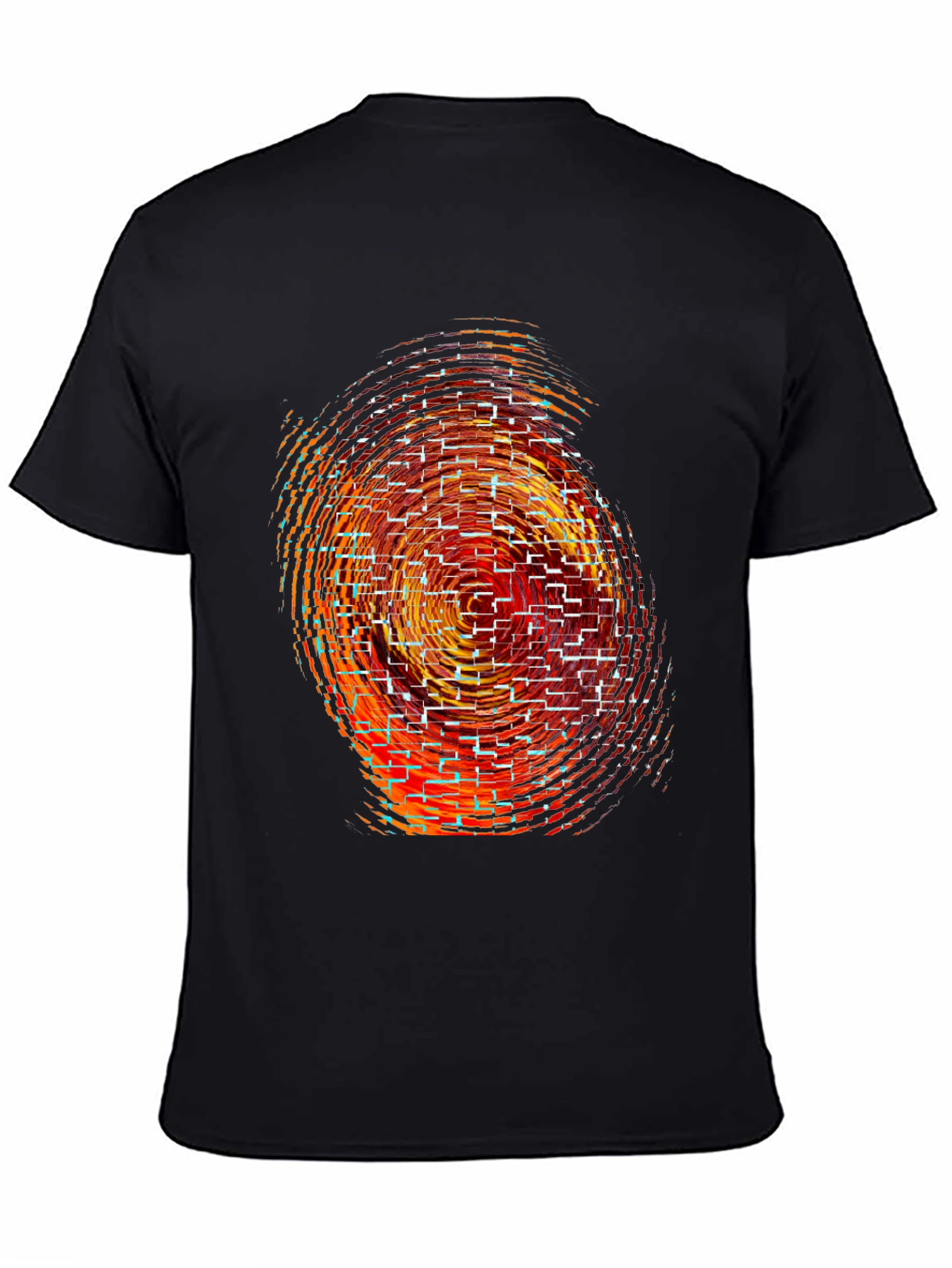 Abstract Graphic Print Black Crew Neck T-Shirt