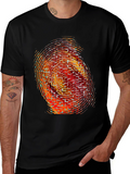 Abstract Graphic Print Black Crew Neck T-Shirt