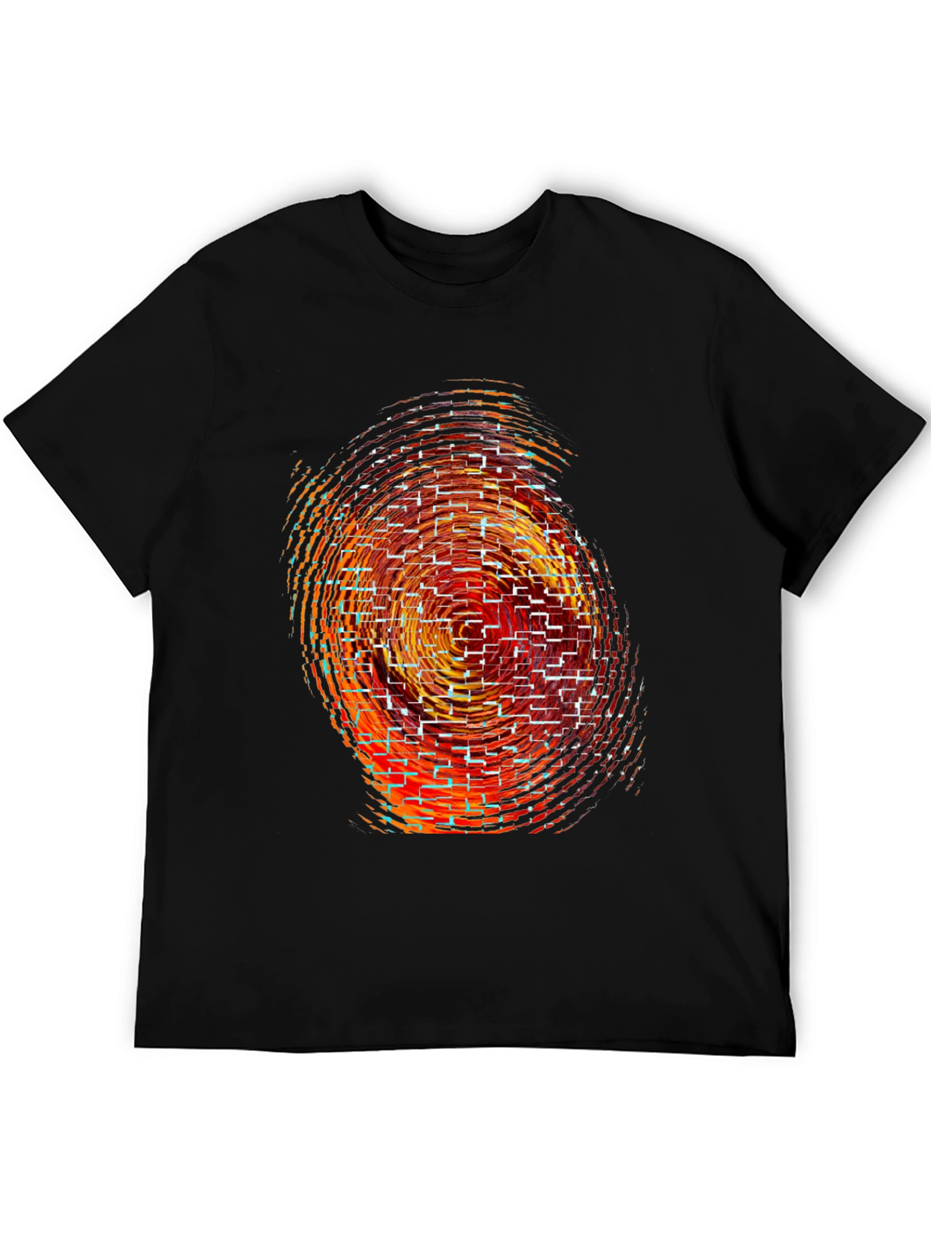 Abstract Graphic Print Black Crew Neck T-Shirt
