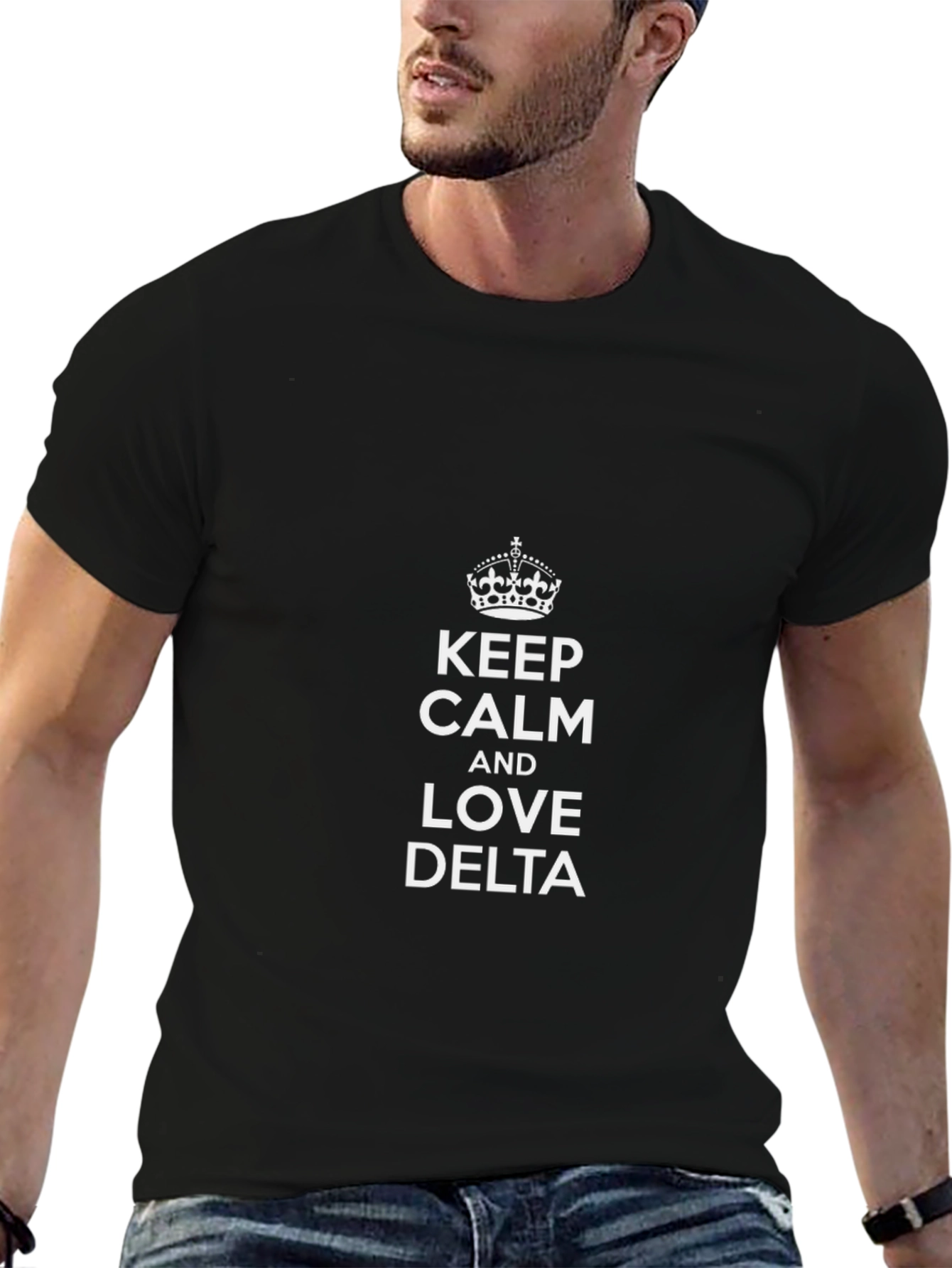 Keep Calm and Love Delta Black T-Shirt