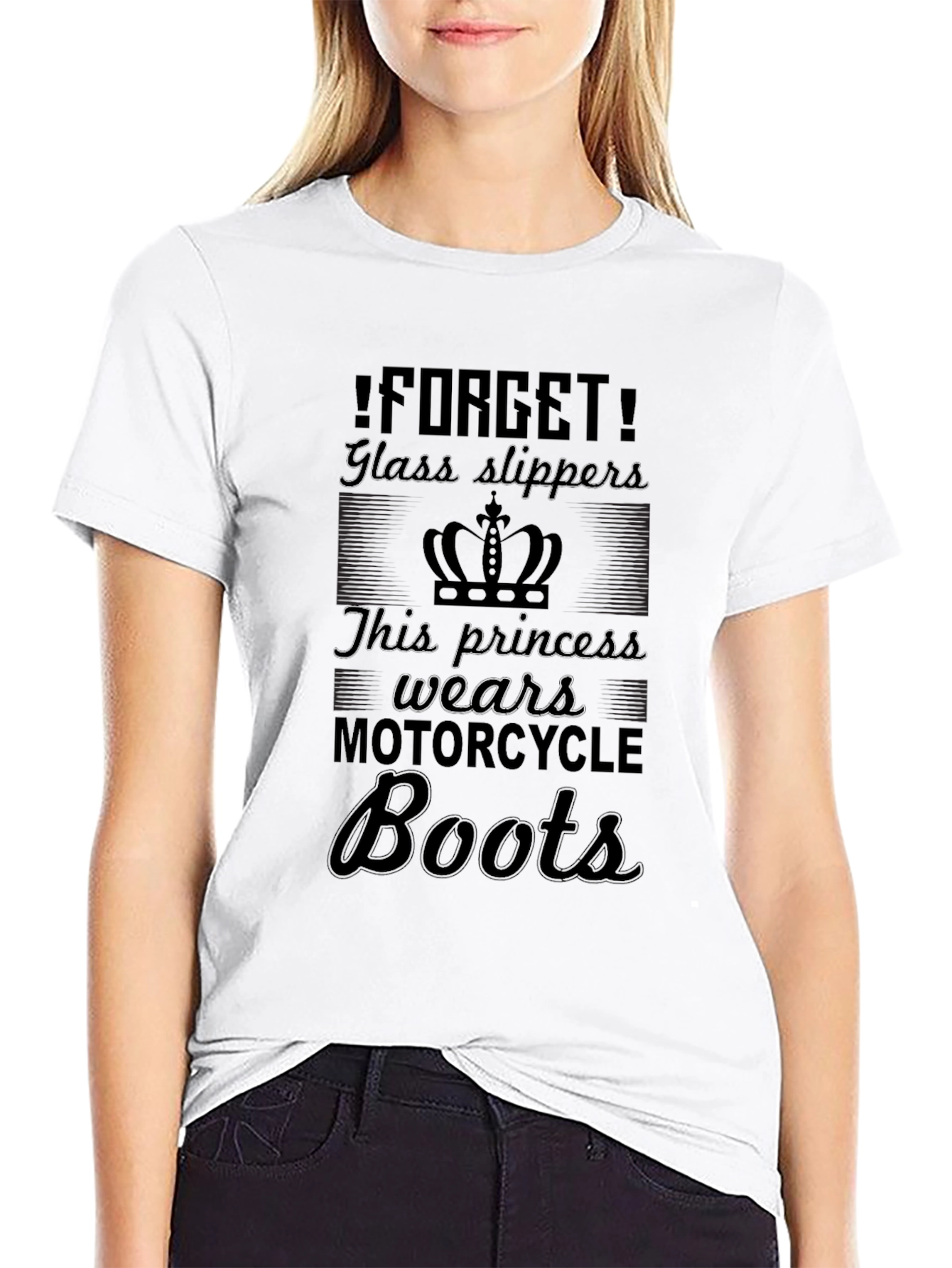 Motorcycle Princess Black T-Shirt