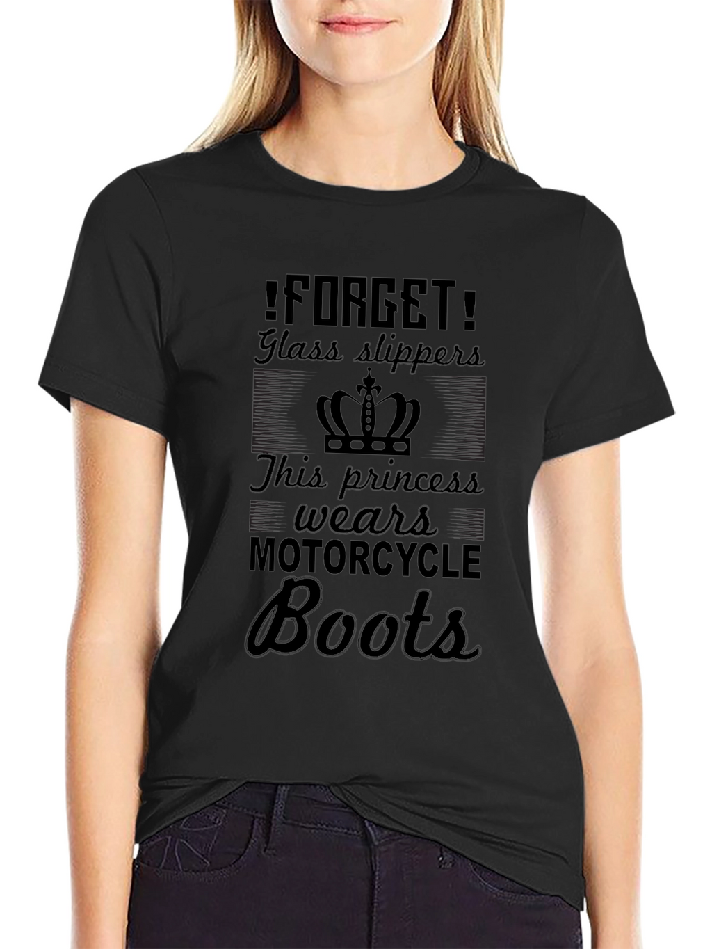 Motorcycle Princess Black T-Shirt