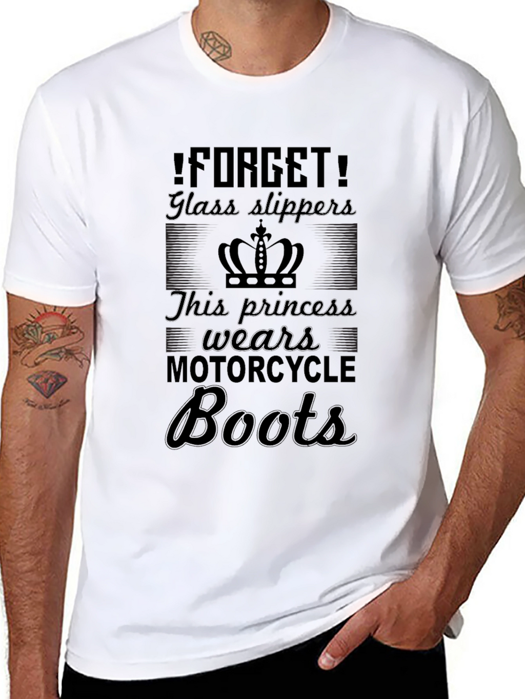 Motorcycle Princess Black T-Shirt