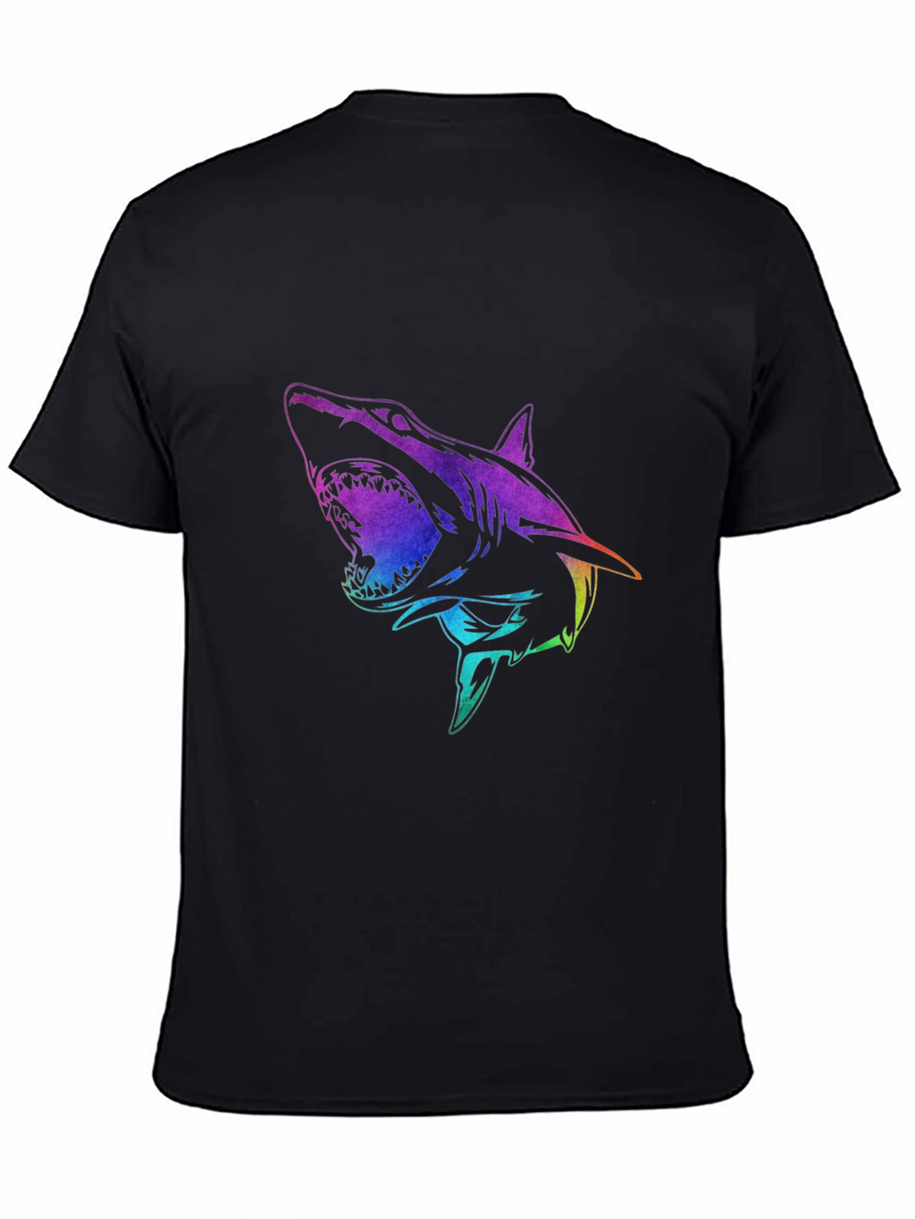 Shark Graphic Print Mens Black T-Shirt