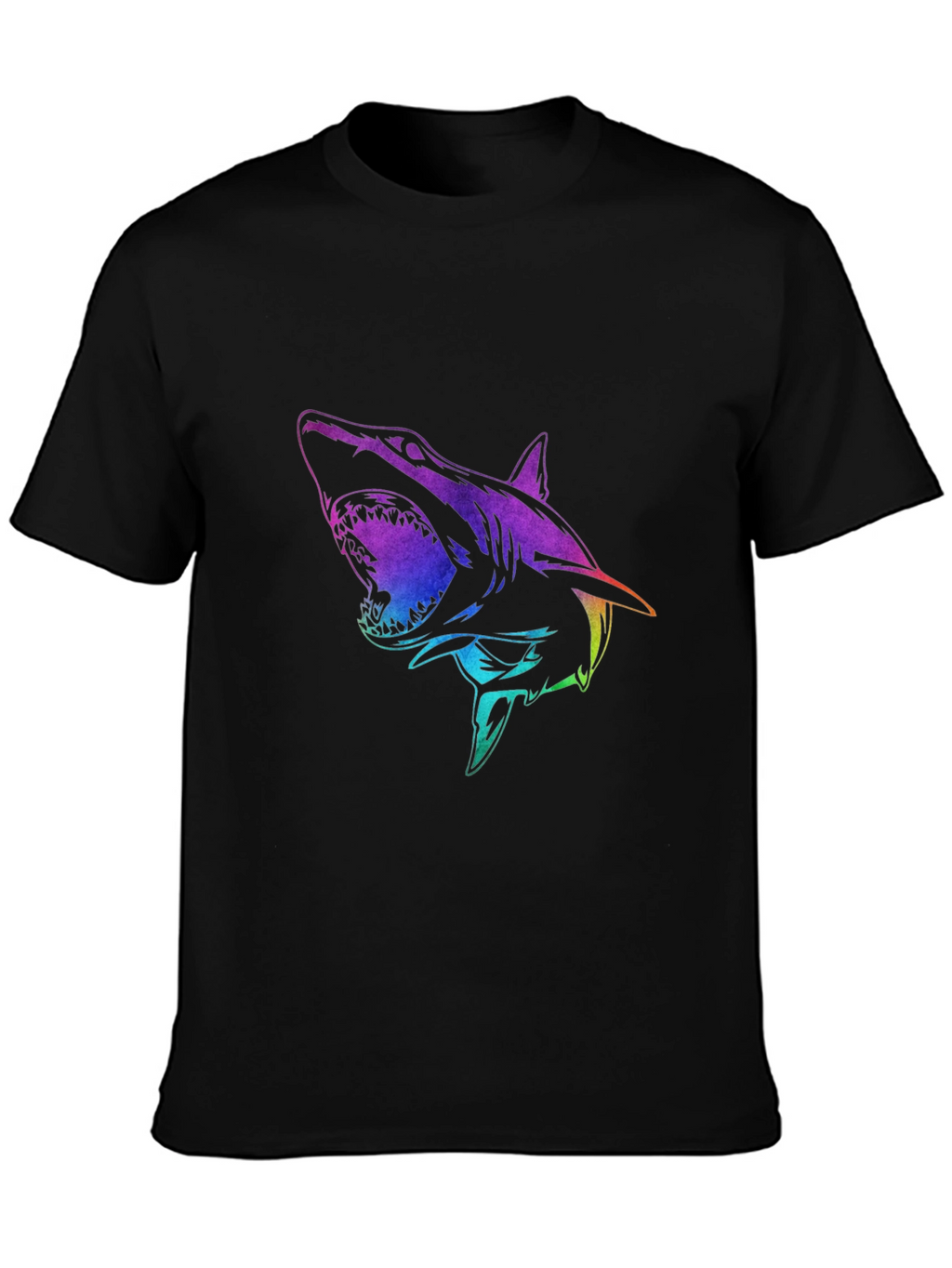 Shark Graphic Print Mens Black T-Shirt