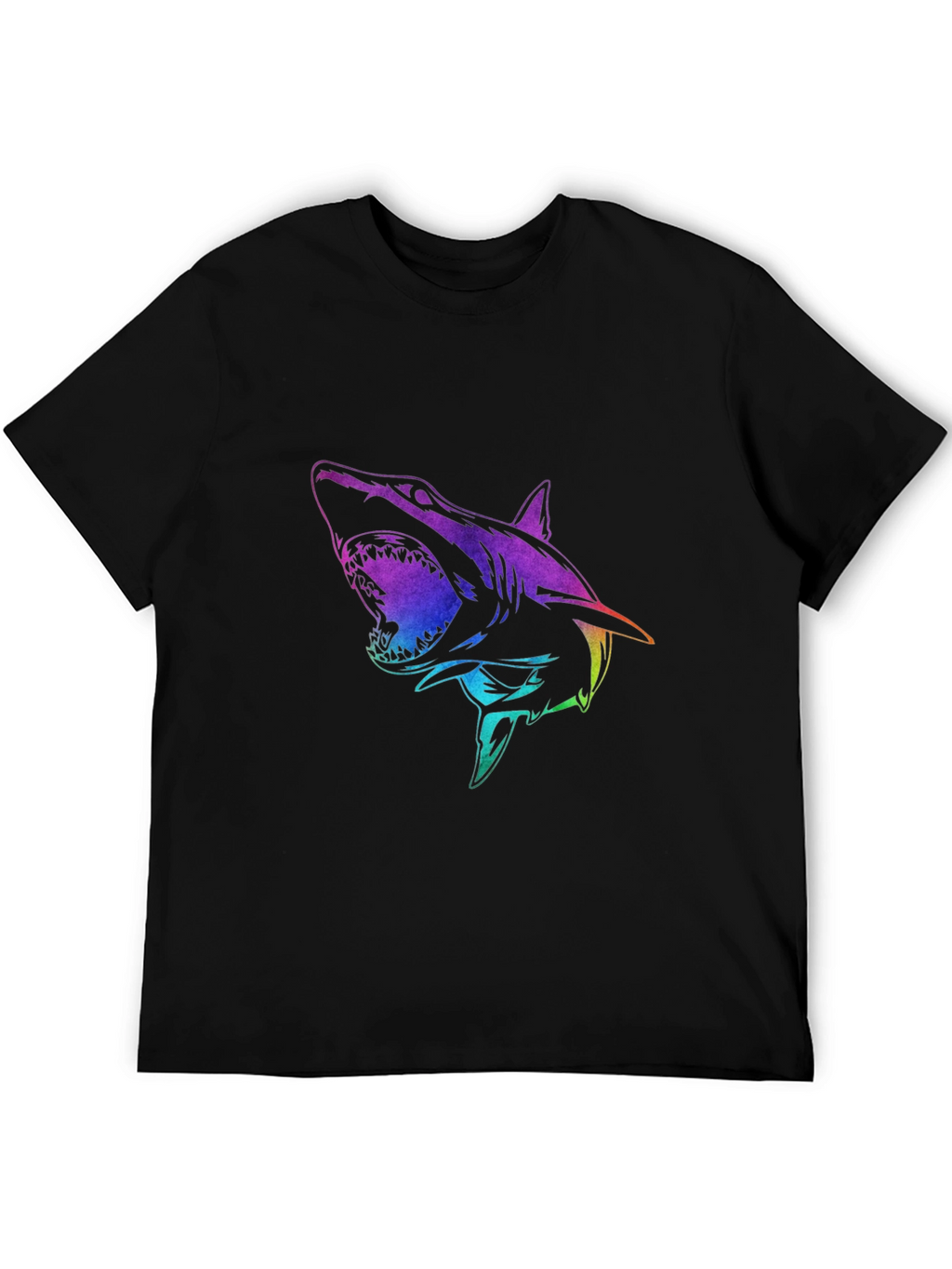 Shark Graphic Print Mens Black T-Shirt