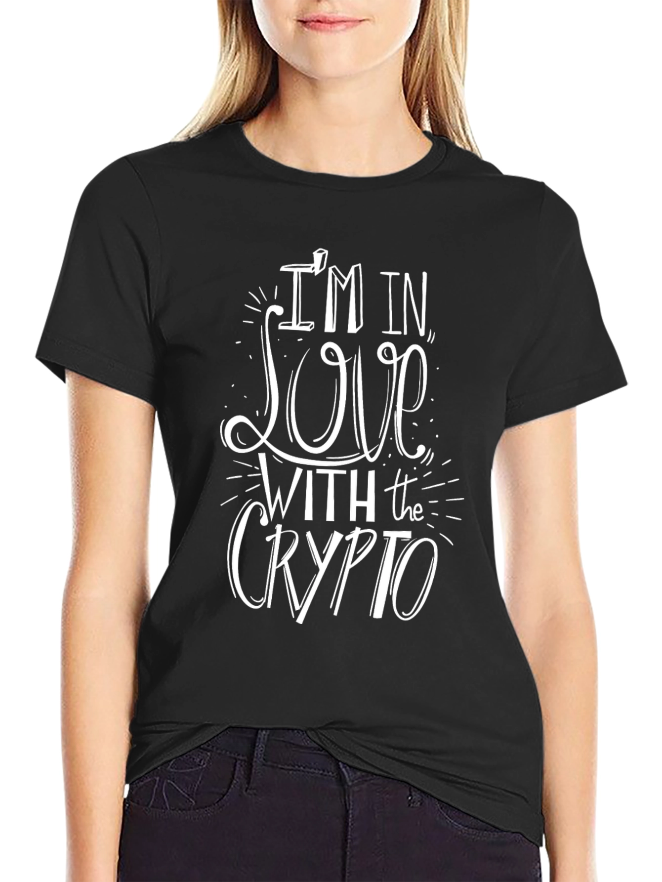 Crypto Lover Black T-Shirt: Im In Love With The Crypto Design