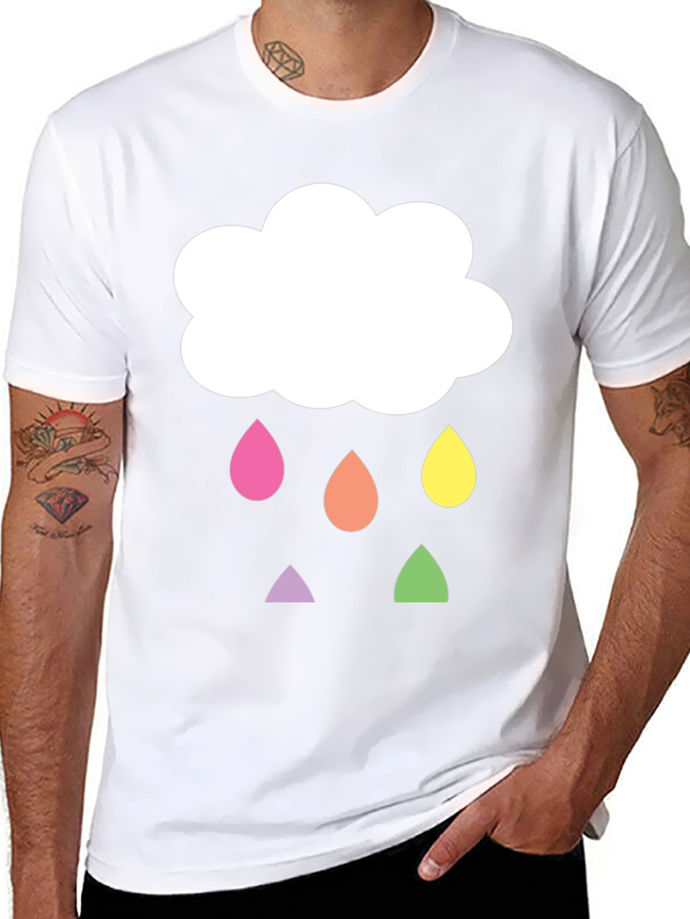 Cloud Raindrop Graphic T-Shirt - Fun & Unique!