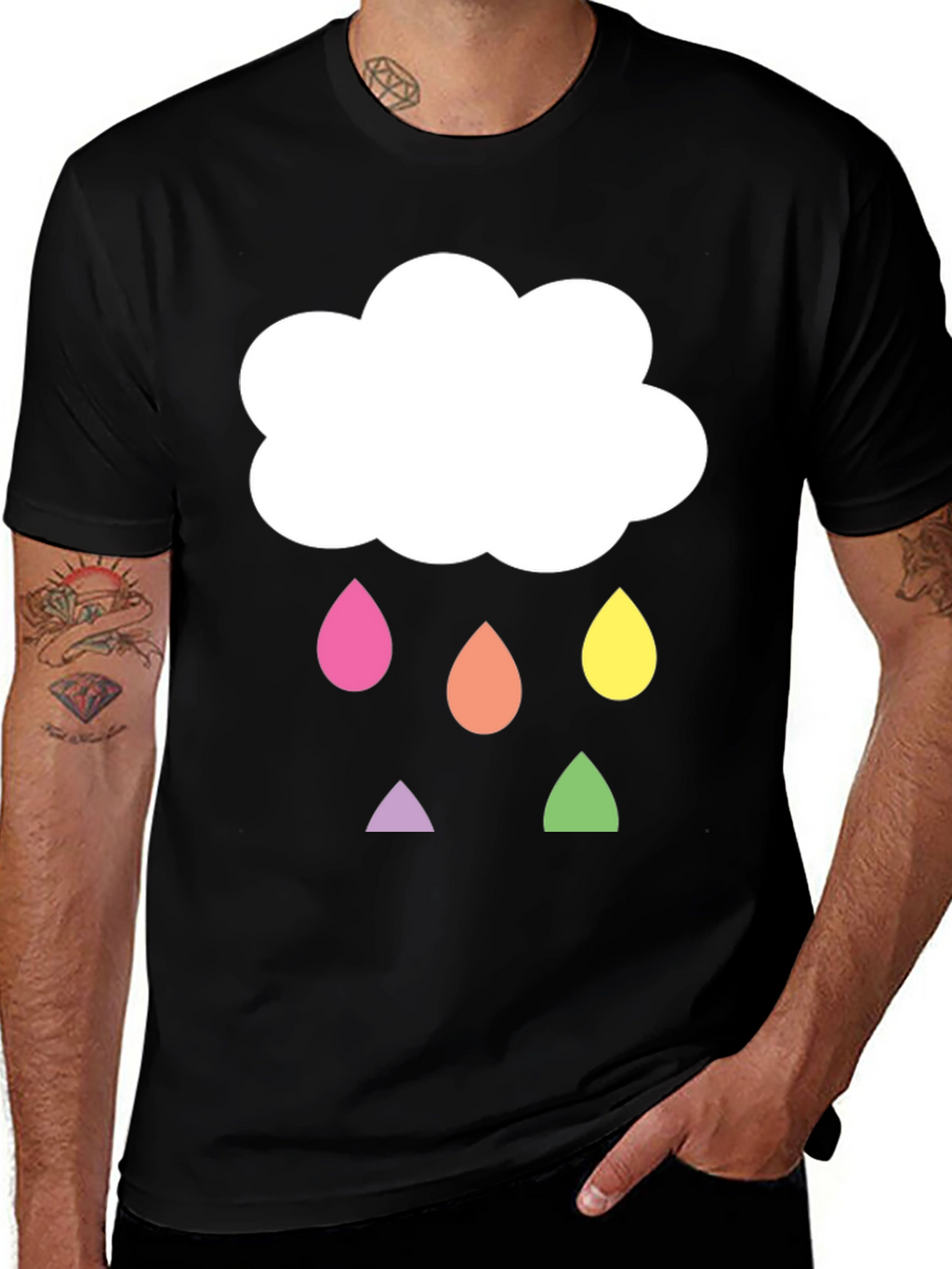 Cloud Raindrop Graphic T-Shirt - Fun & Unique!