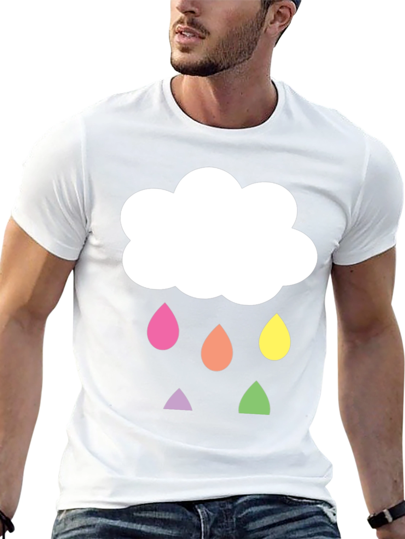 Cloud Raindrop Graphic T-Shirt - Fun & Unique!
