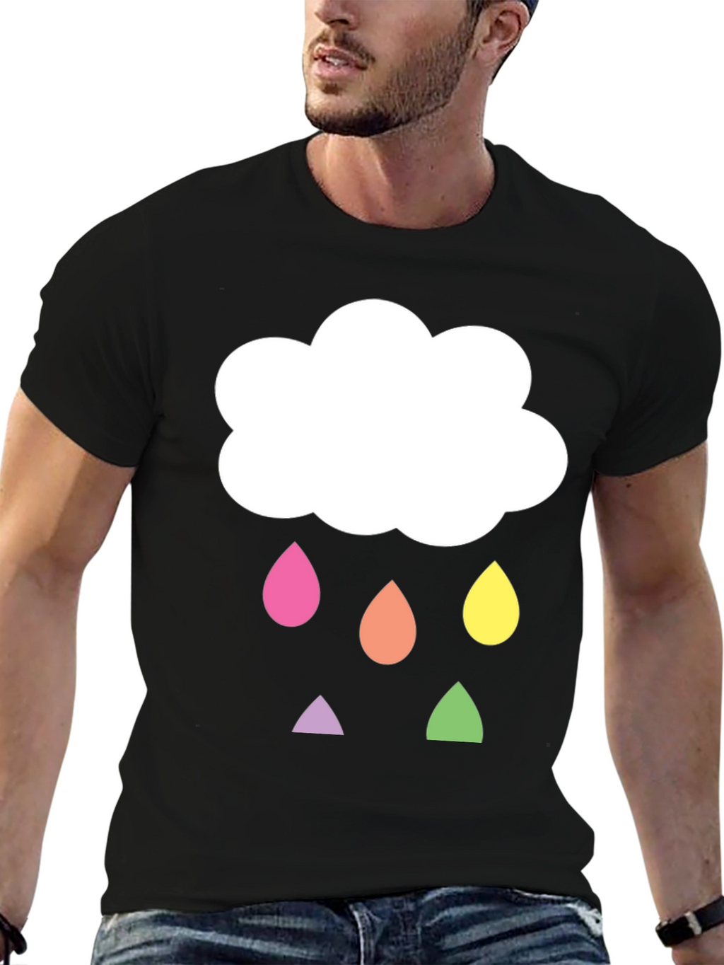 Cloud Raindrop Graphic T-Shirt - Fun & Unique!