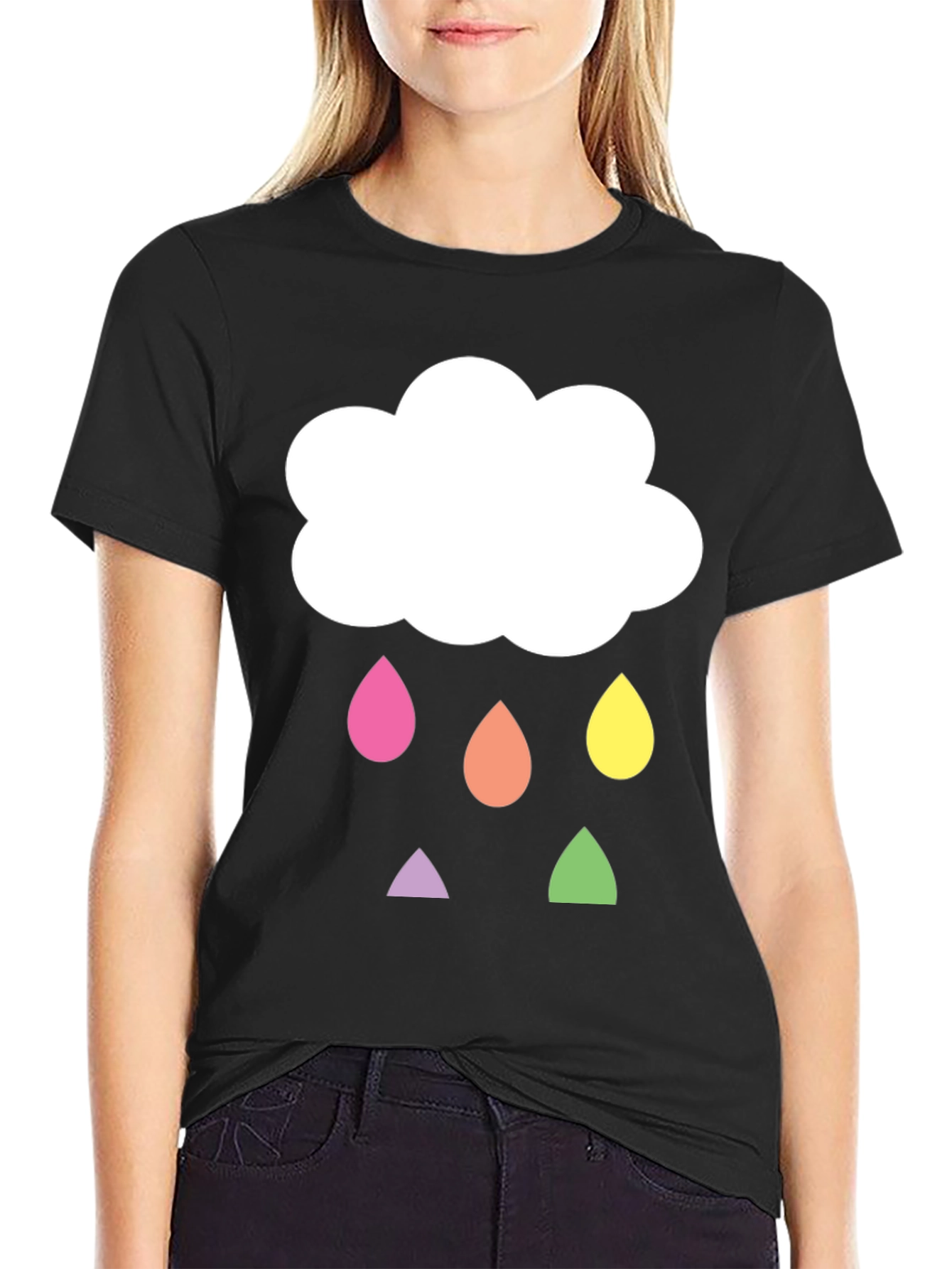 Cloud Raindrop Graphic T-Shirt - Fun & Unique!