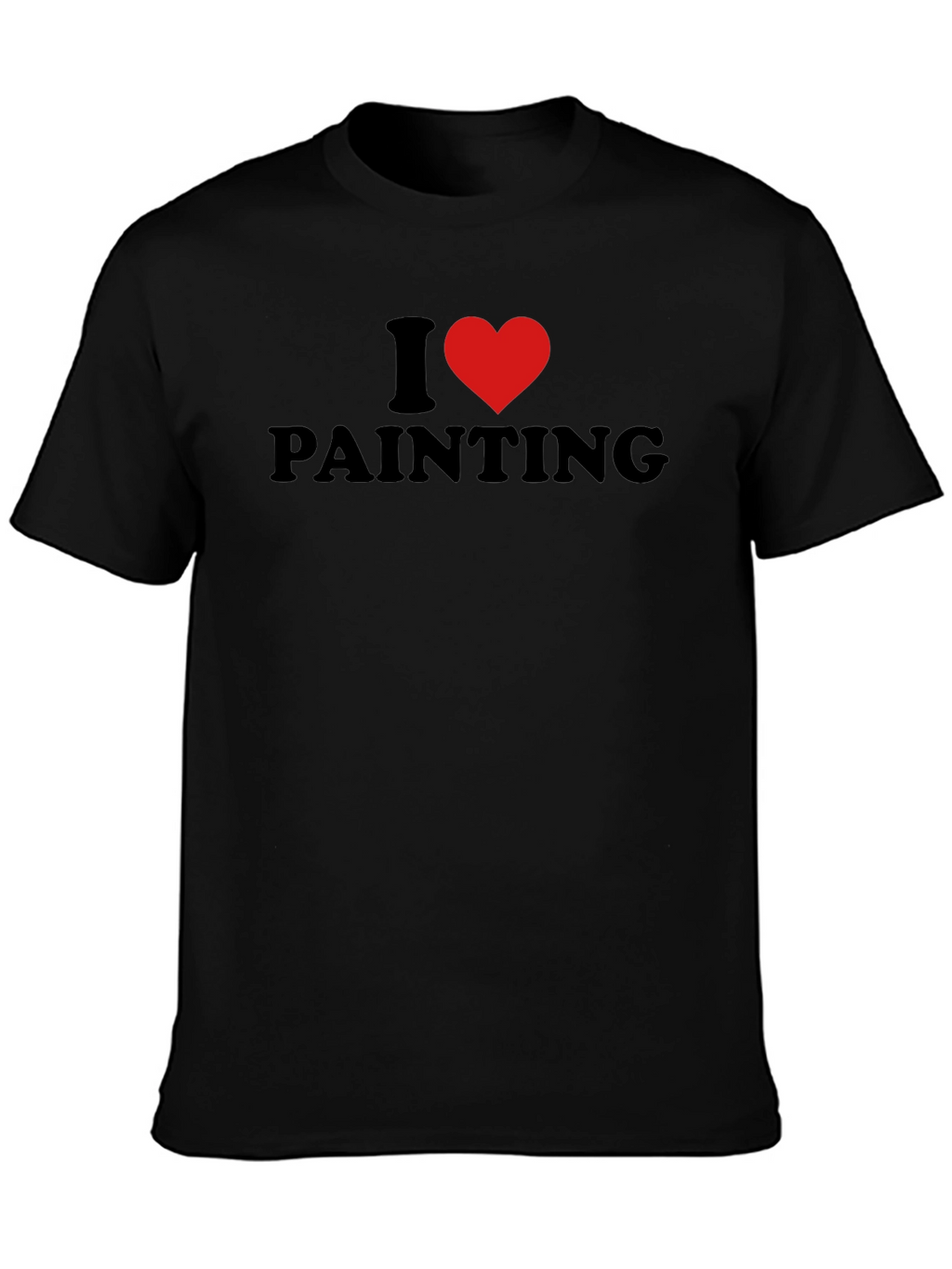 I Heart Painting Graphic Tee - Black Cotton T-Shirt