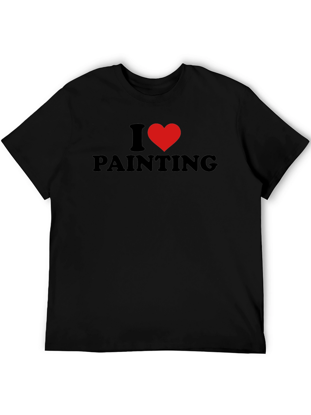 I Heart Painting Graphic Tee - Black Cotton T-Shirt