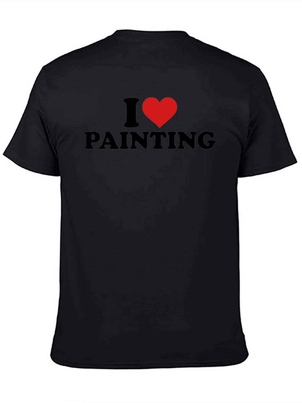 I Heart Painting Graphic Tee - Black Cotton T-Shirt