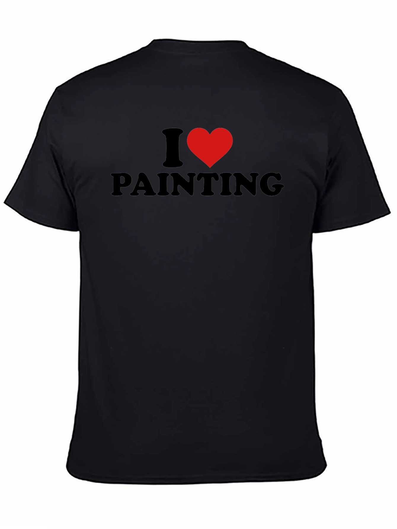 I Heart Painting Graphic Tee - Black Cotton T-Shirt