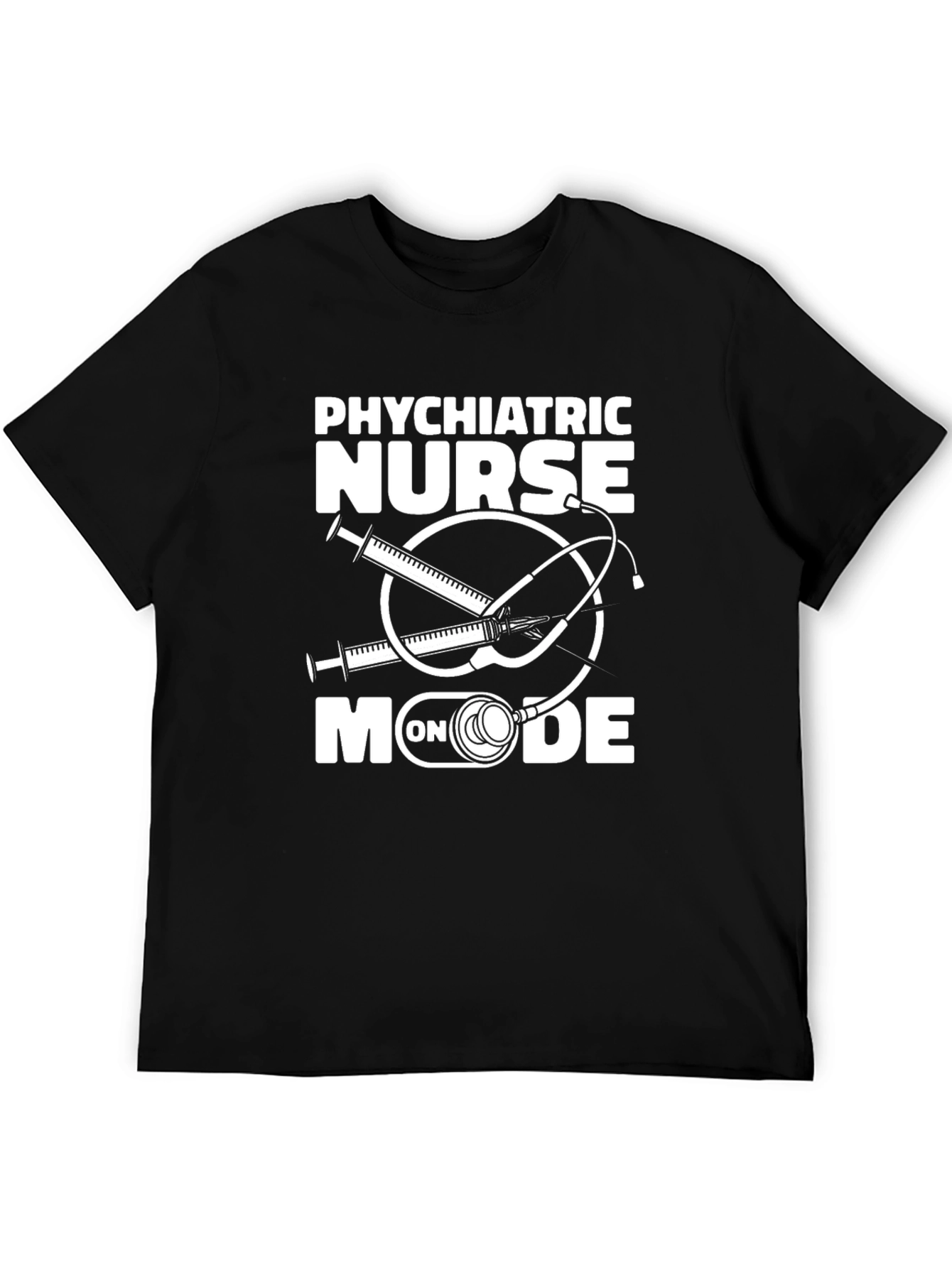 Psychiatric Nurse On Mode Black T-Shirt