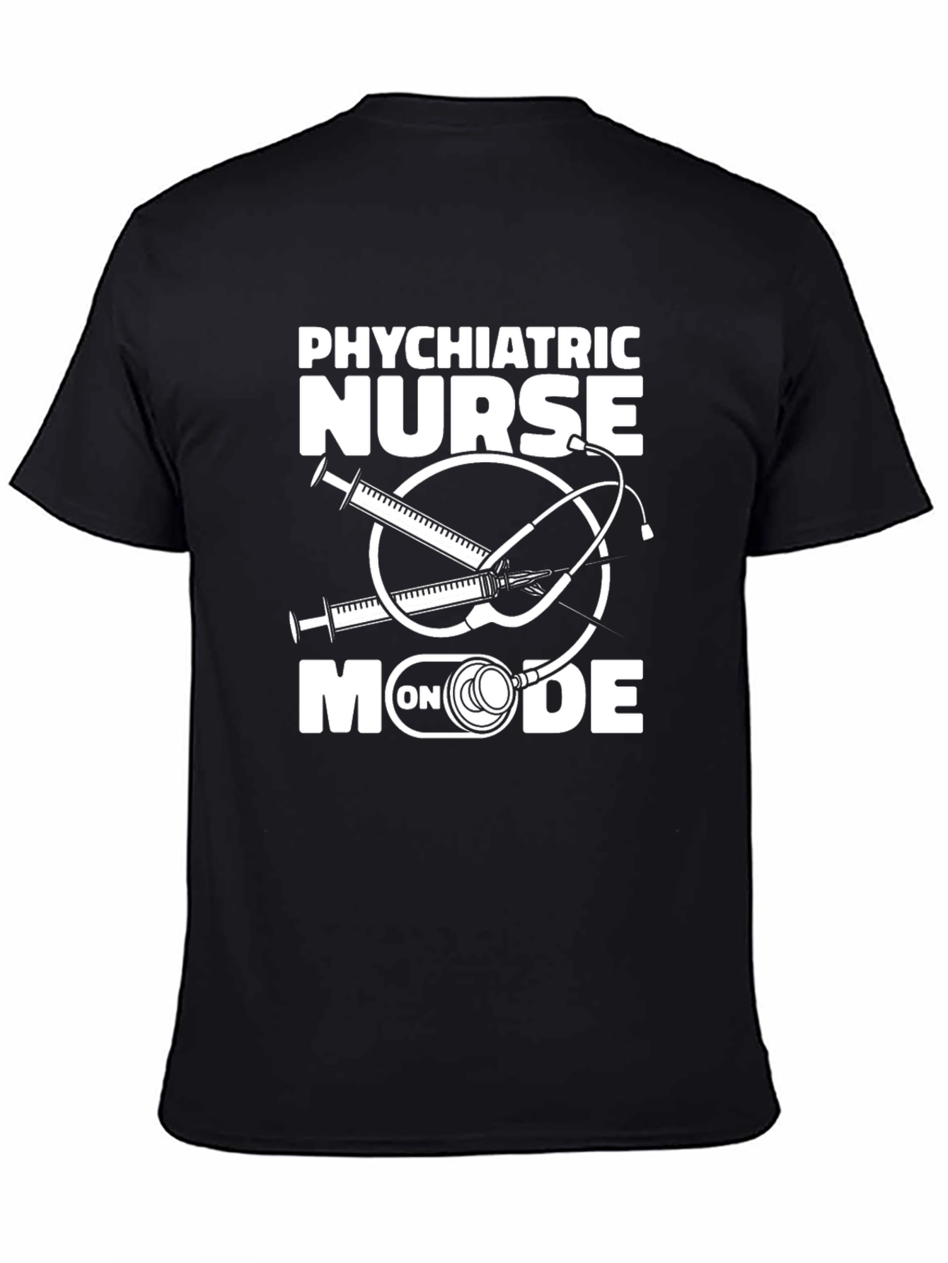 Psychiatric Nurse On Mode Black T-Shirt