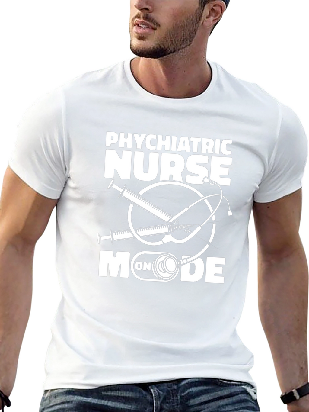 Psychiatric Nurse On Mode Black T-Shirt