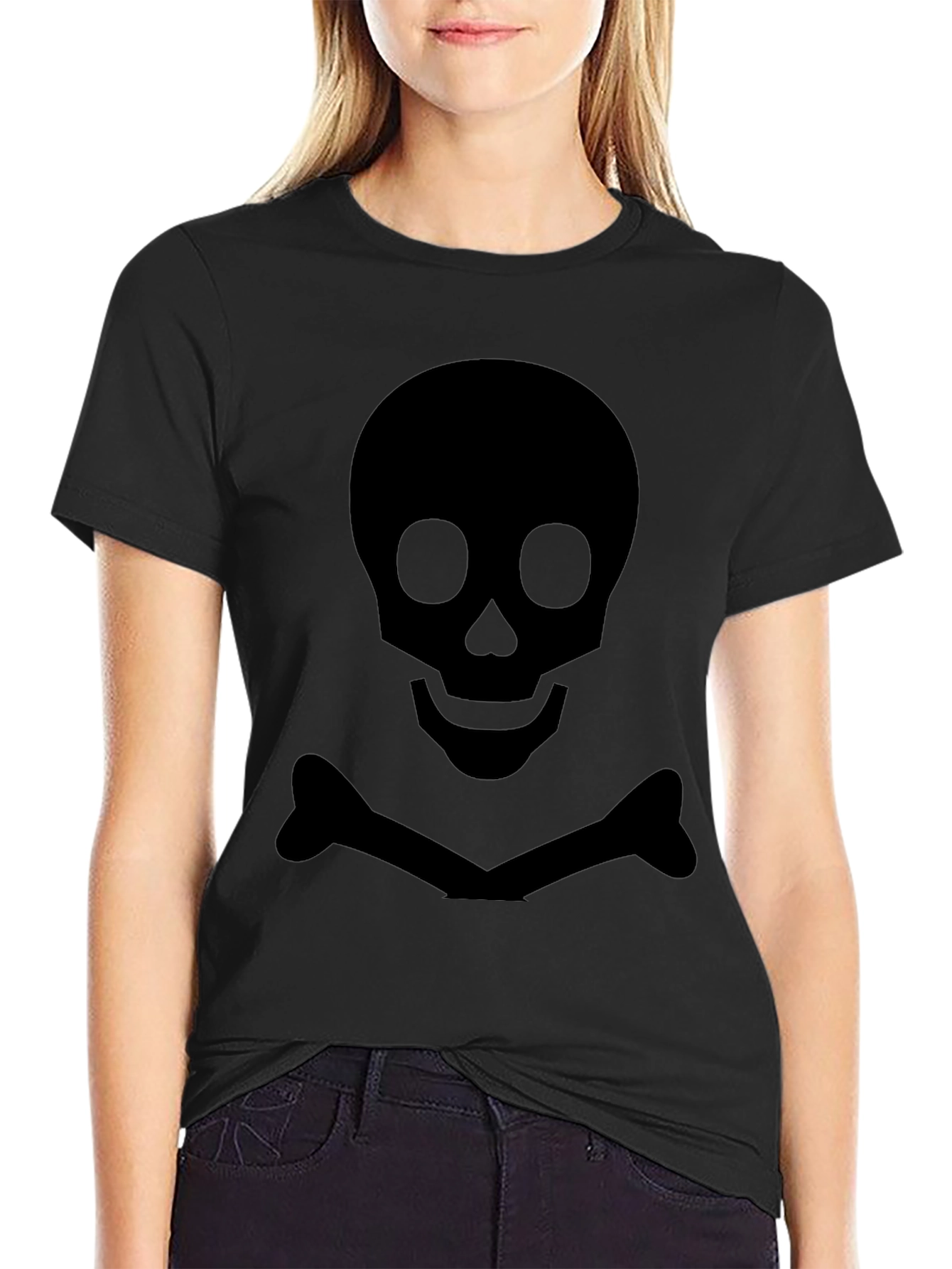 Skull & Crossbones Graphic Tee - Black
