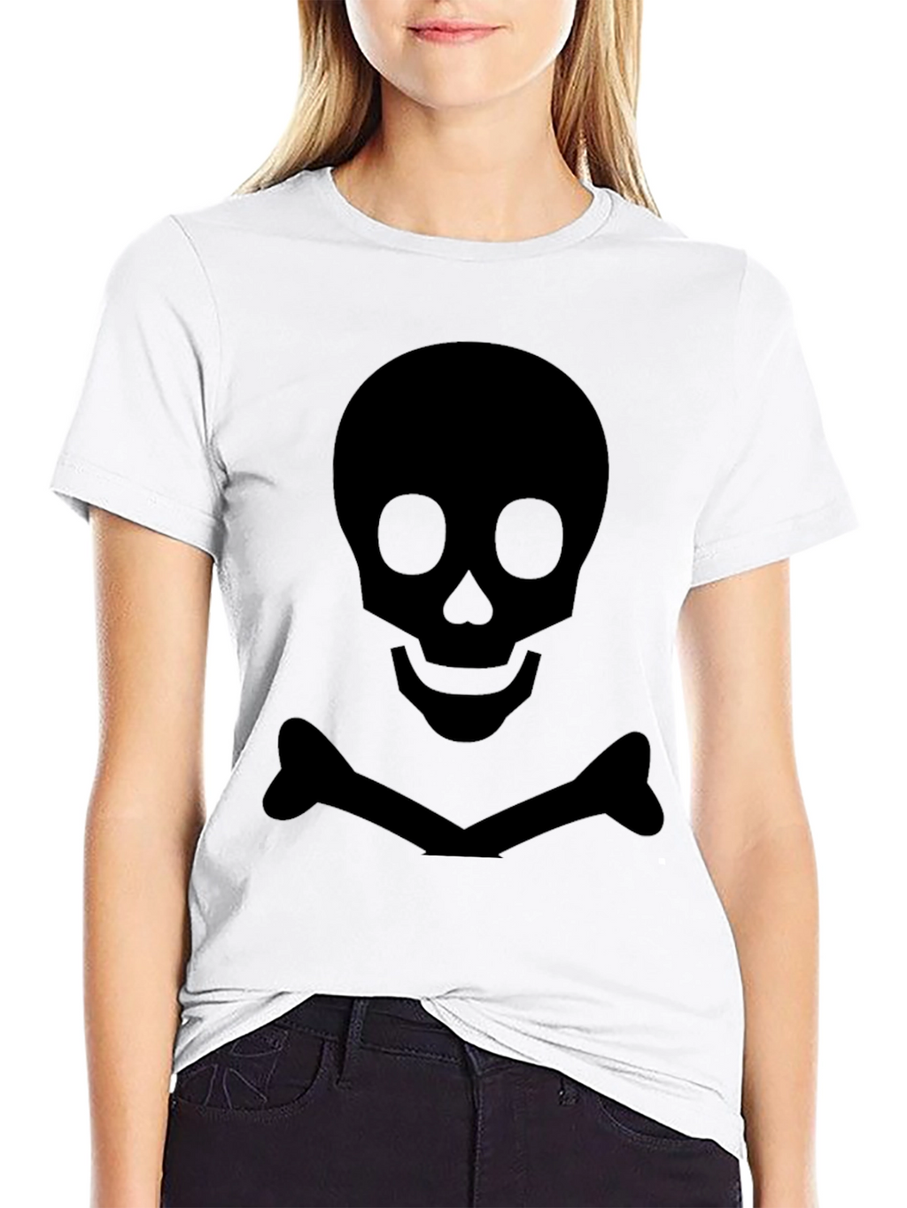 Skull & Crossbones Graphic Tee - Black
