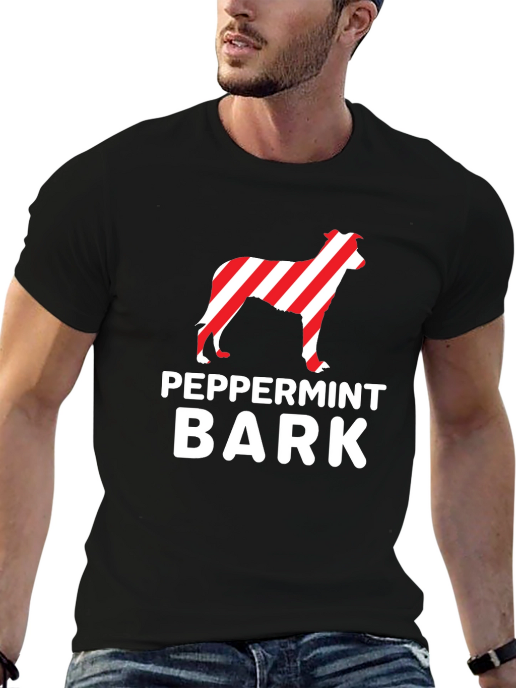 Peppermint Bark Dog T-Shirt – Festive Christmas Dog Lover Tee