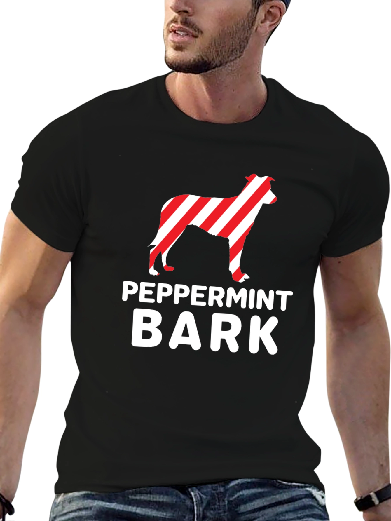 Peppermint Bark Dog T-Shirt – Festive Christmas Dog Lover Tee