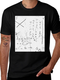 Mens Black T-Shirt with Handwritten Text Design