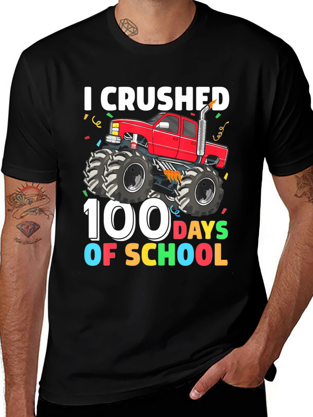 I Crushed 100 Days Of School Monster Truck Tee
