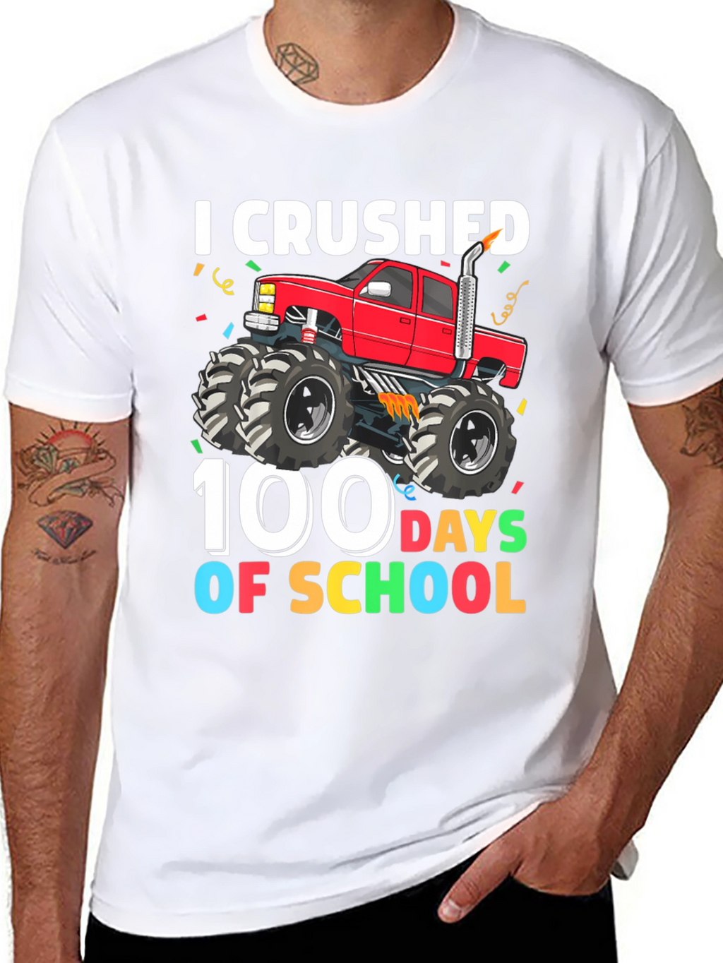 I Crushed 100 Days Of School Monster Truck Tee