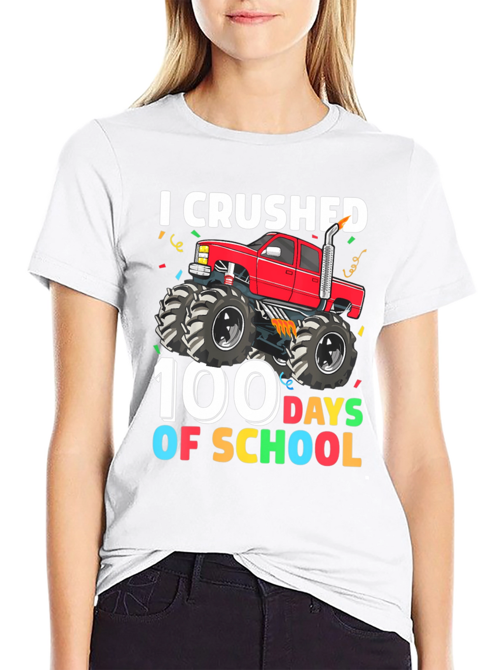 I Crushed 100 Days Of School Monster Truck Tee