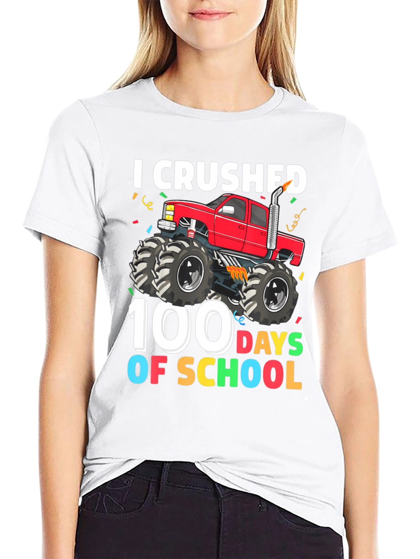 I Crushed 100 Days Of School Monster Truck Tee