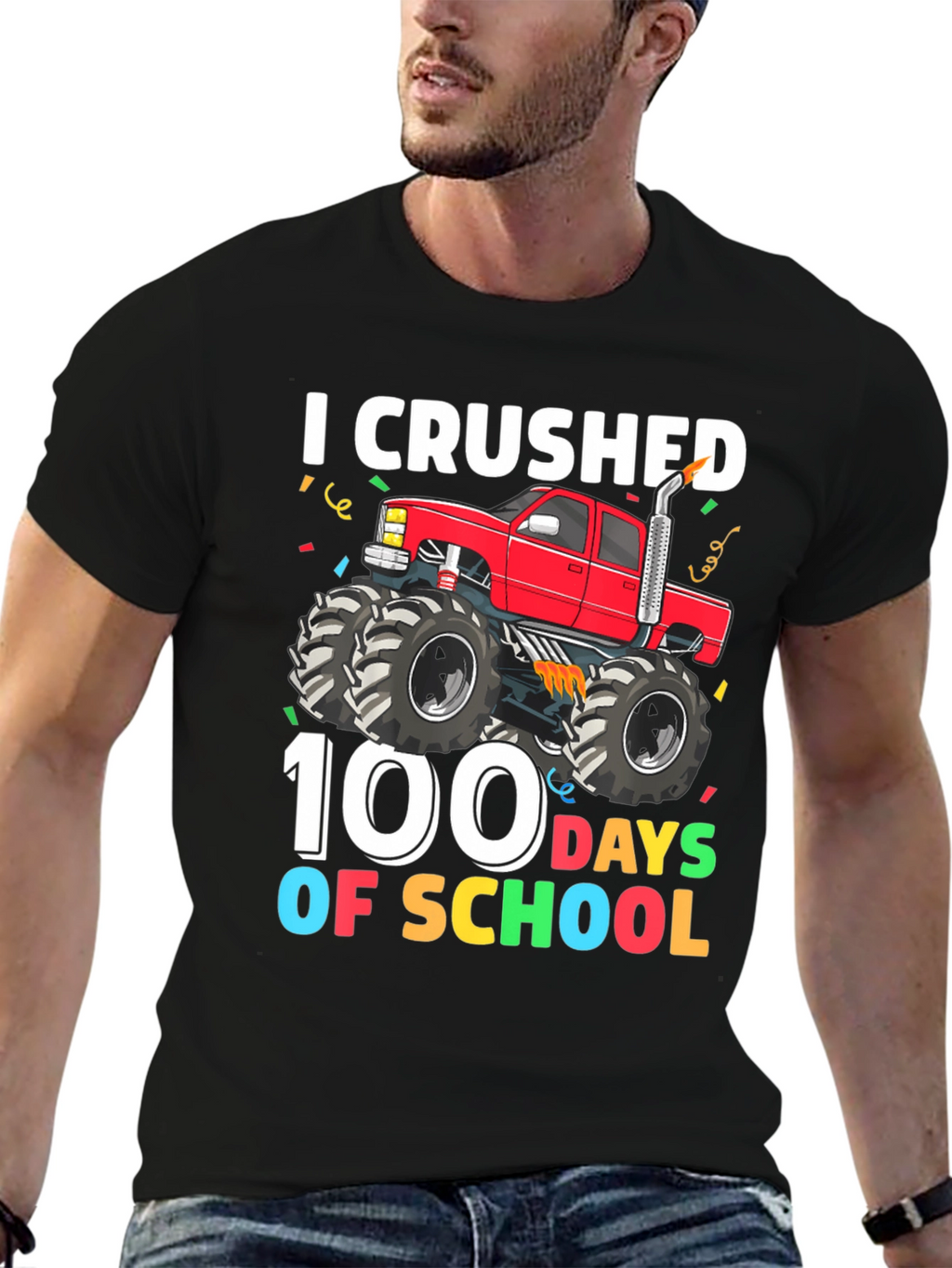 I Crushed 100 Days Of School Monster Truck Tee