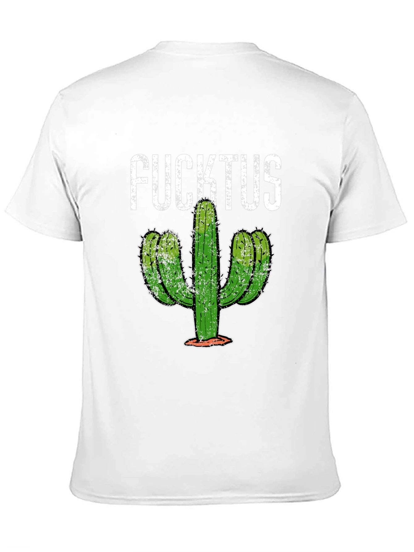 Funny Fucktus Cactus Graphic T-Shirt - Black