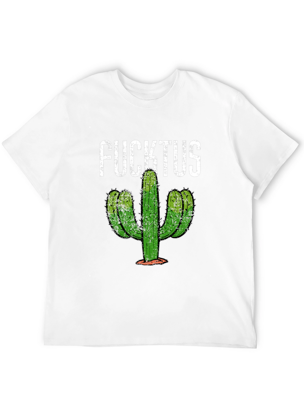 Funny Fucktus Cactus Graphic T-Shirt - Black