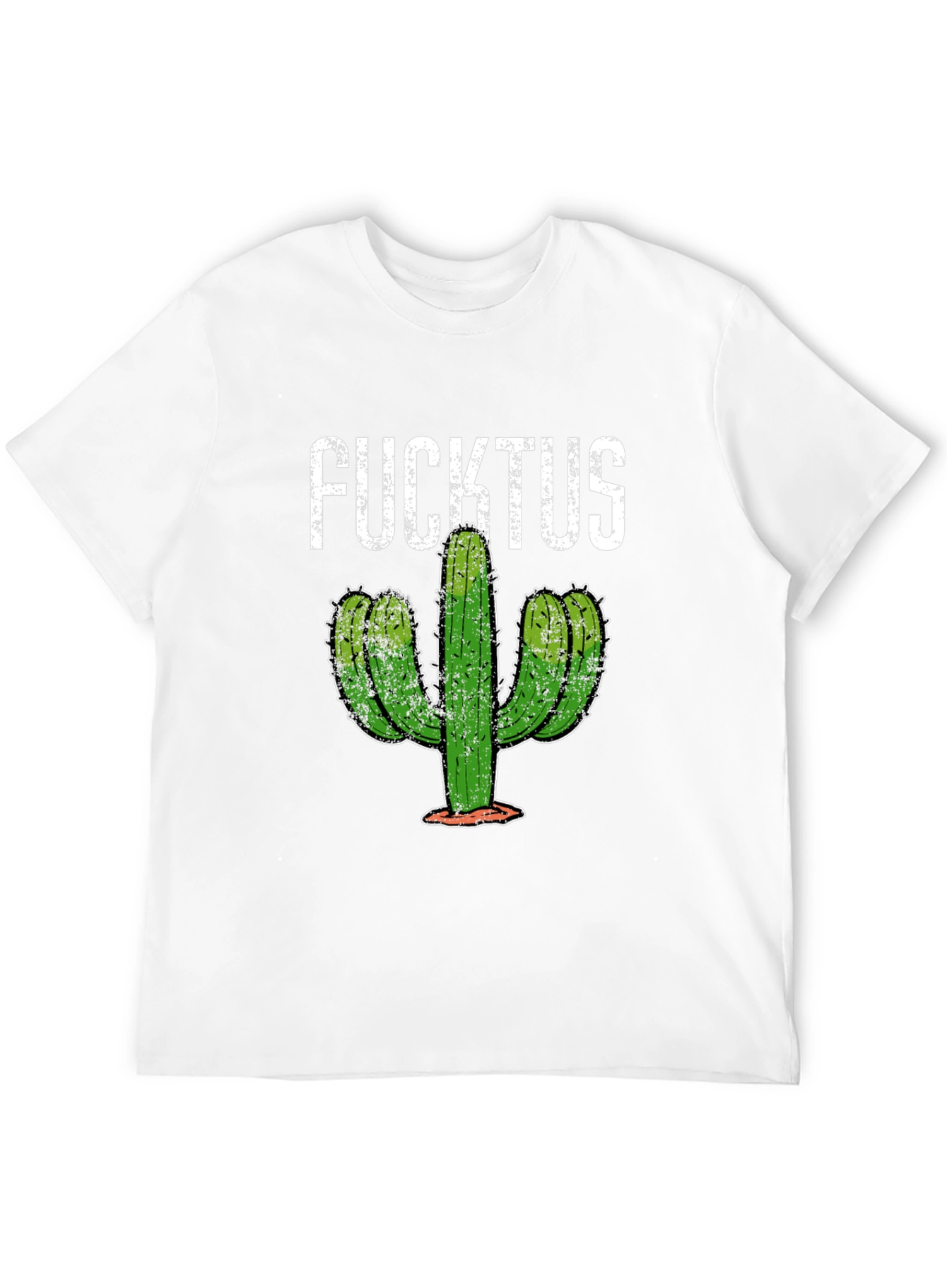 Funny Fucktus Cactus Graphic T-Shirt - Black
