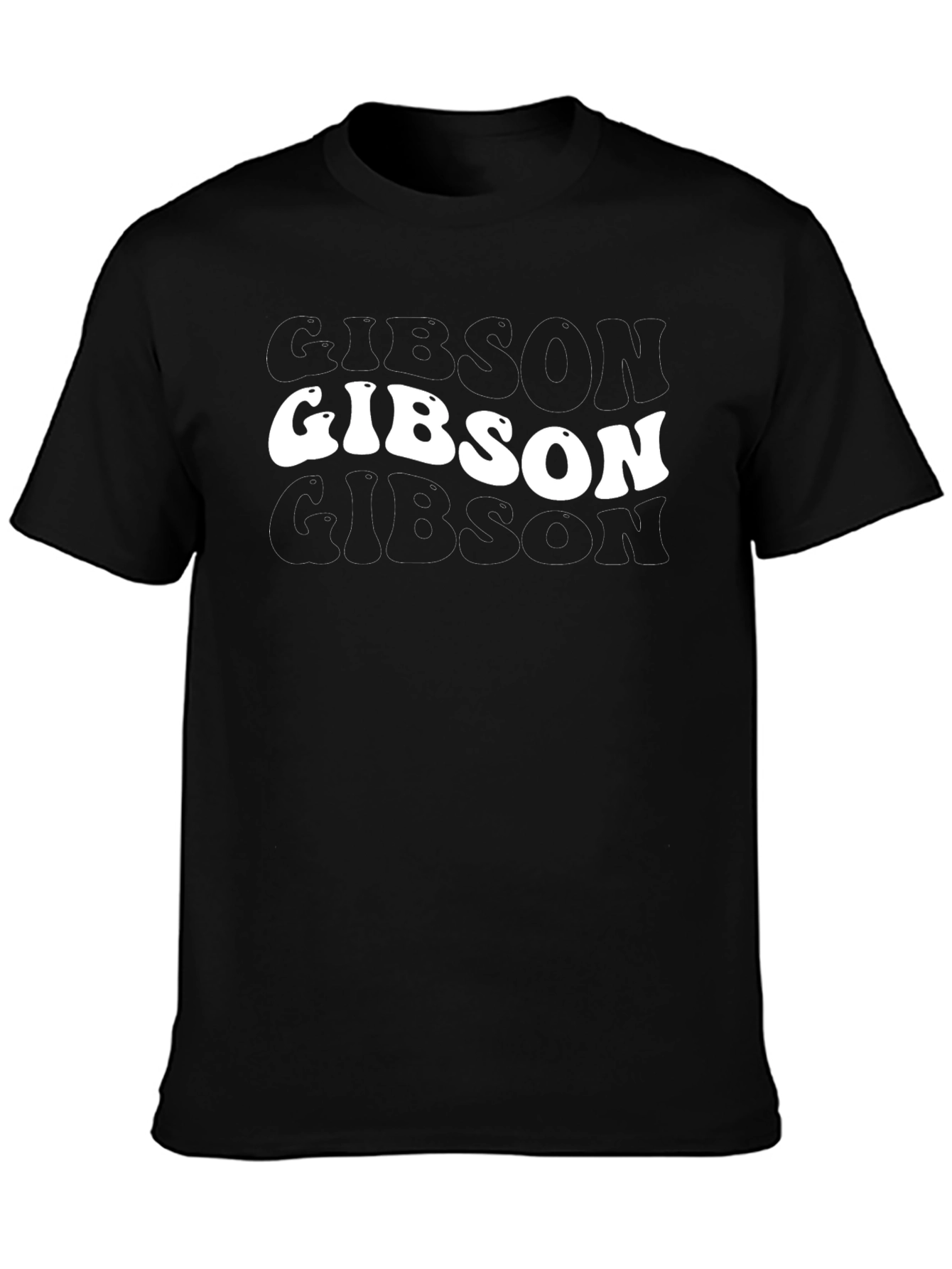 Retro Gibson Graphic Tee - Mens Black T-Shirt
