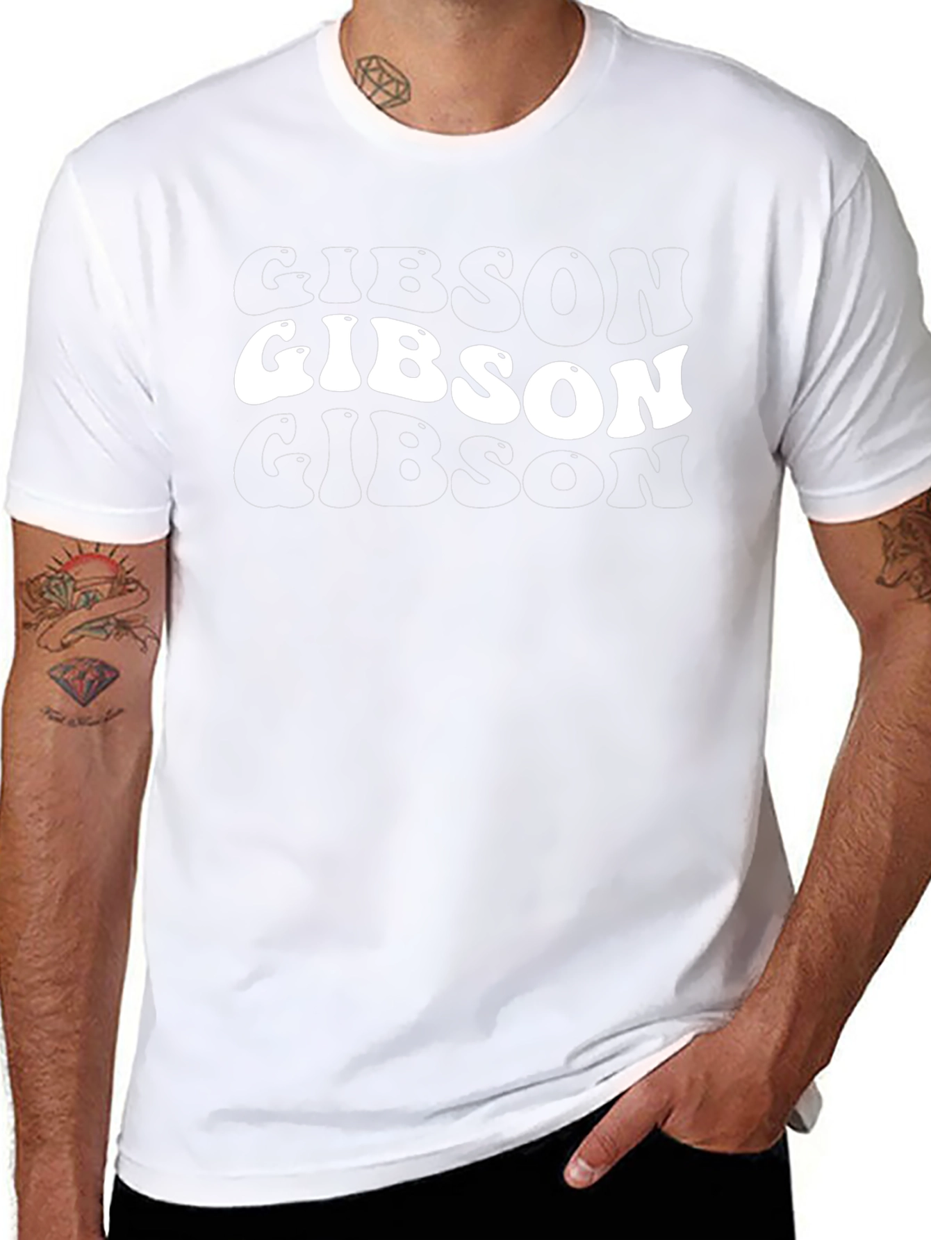 Retro Gibson Graphic Tee - Mens Black T-Shirt
