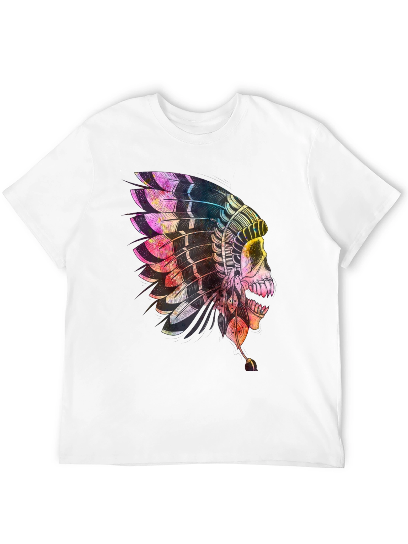 Skull Headdress Graphic T-Shirt - Black
