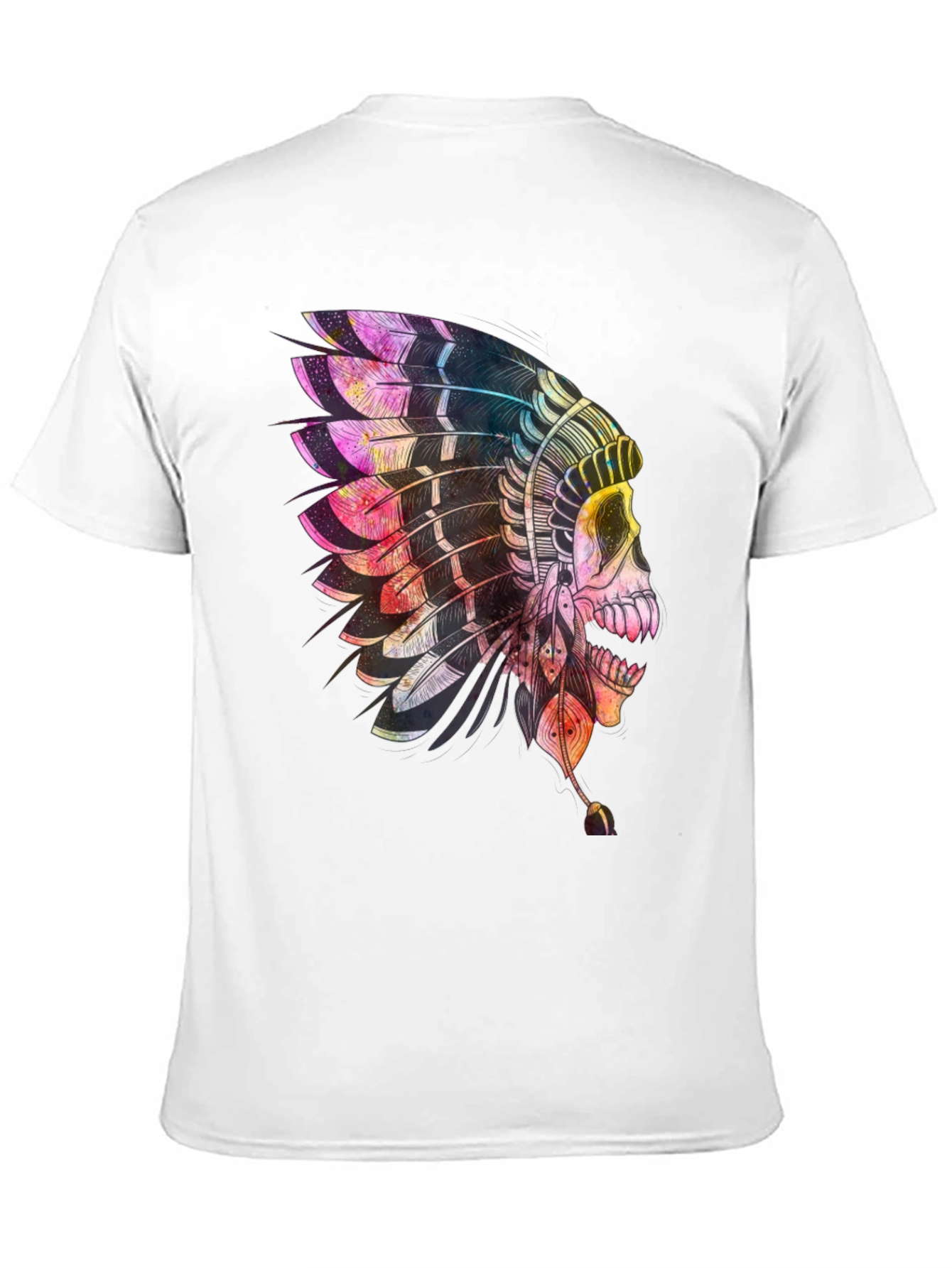 Skull Headdress Graphic T-Shirt - Black