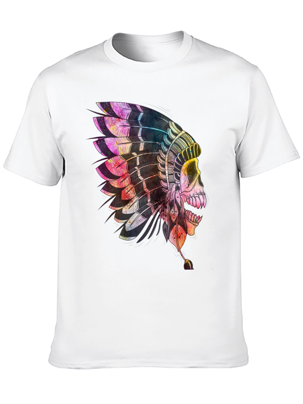 Skull Headdress Graphic T-Shirt - Black