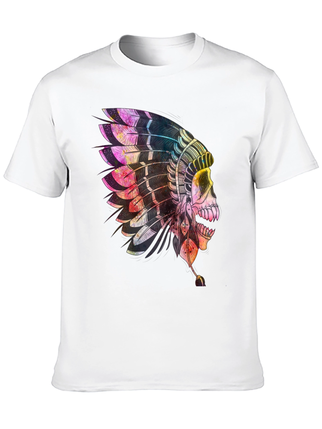 Skull Headdress Graphic T-Shirt - Black